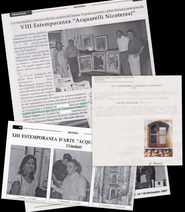 Foto da una mostra di Celestina Fortuna