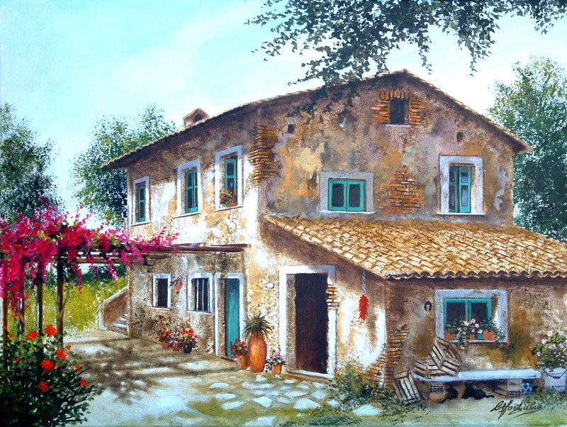 Una calda giornata d'estate, dipinto di Celestina Fortuna