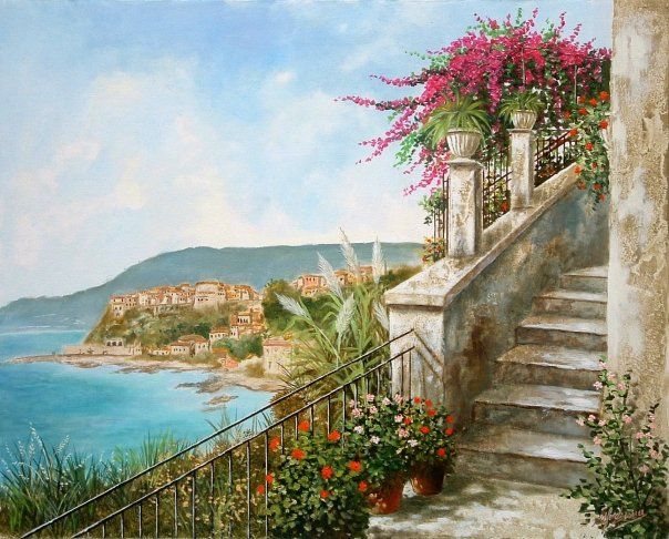 Veduta di Pizzo Calabro, dipinto di Celestina Fortuna
