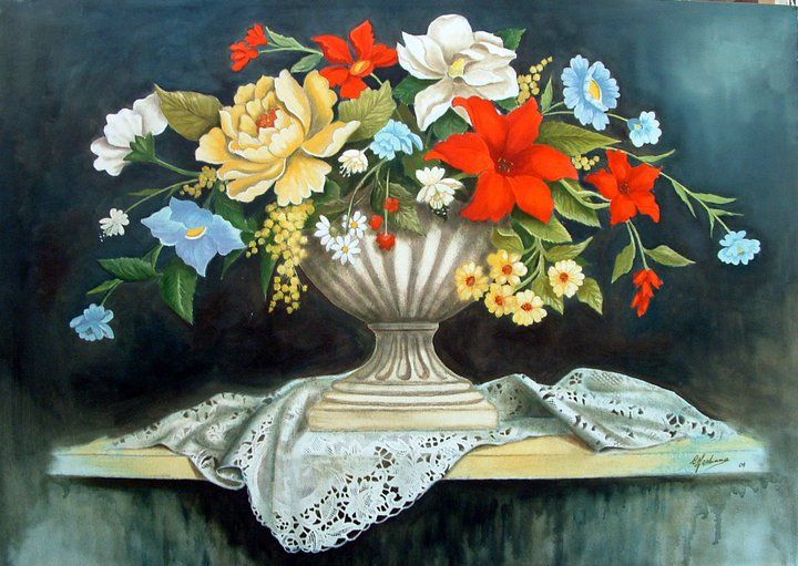 Fantasia di fiori, dipinto di Celestina Fortuna