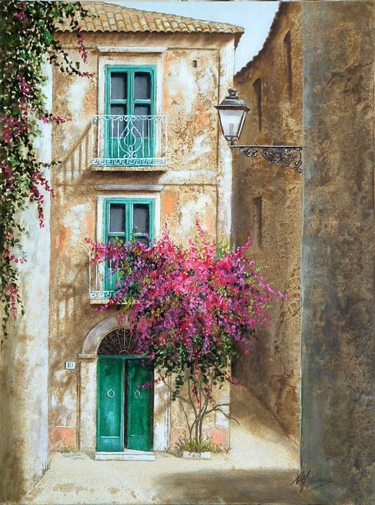 Borgo di tropea, dipinto di Celestina Fortuna