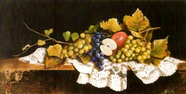 Fantasia di frutta, dipinto di Celestina Fortuna