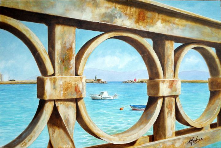 Vibo marina- il porto, dipinto di Celestina Fortuna
