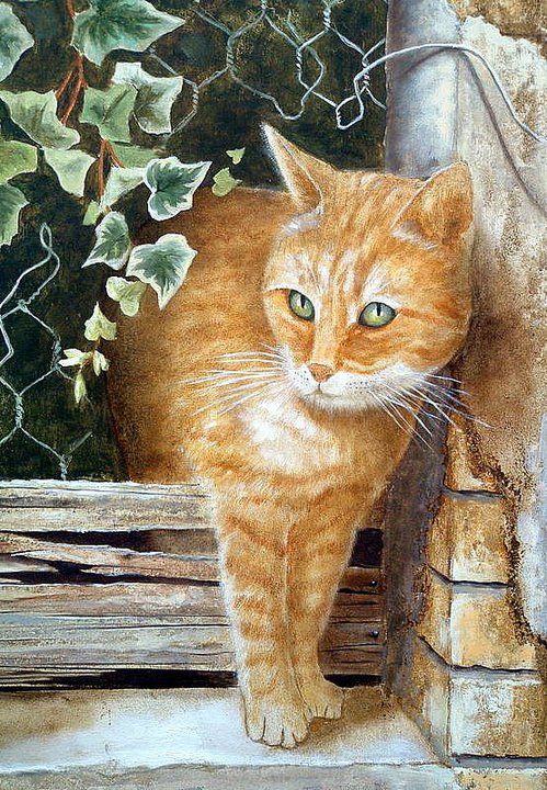 Gatto, dipinto di Celestina Fortuna