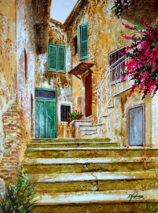 Scorcio di Artena 2, dipinto di Celestina Fortuna