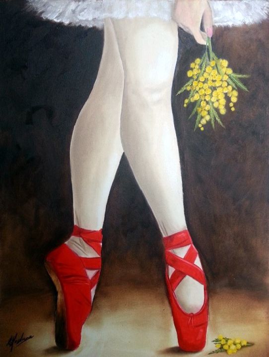 Scarpette rosse, dipinto di Celestina Fortuna