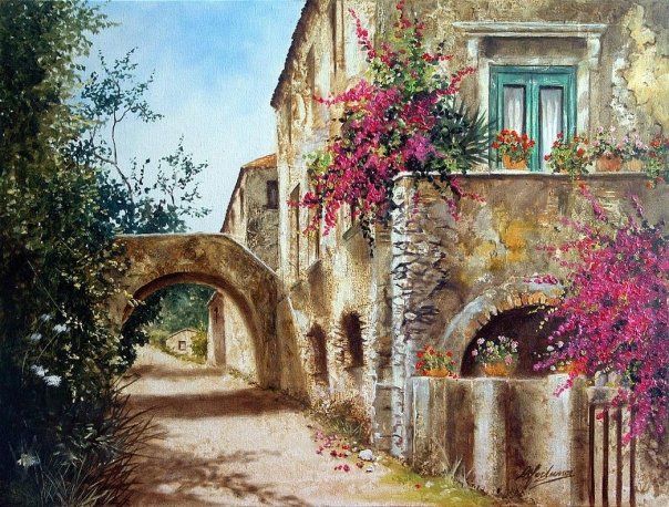 Verso il Castello, dipinto di Celestina Fortuna