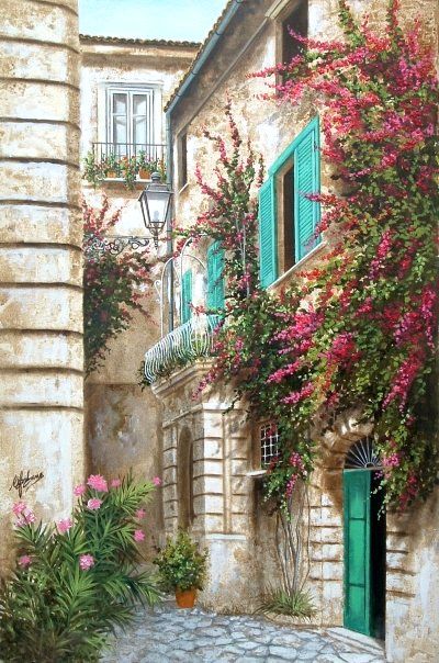 Le bouganville di Tropea, dipinto di Celestina Fortuna