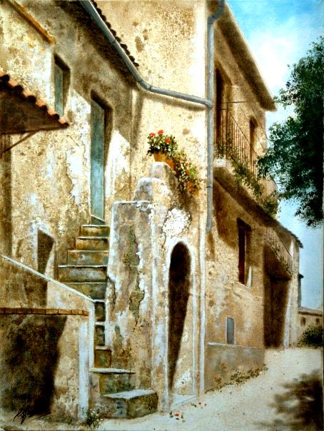 Il vecchio Paesino, dipinto di Celestina Fortuna